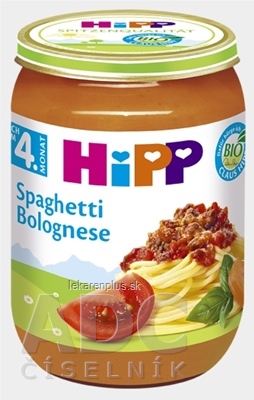 HiPP Príkrm BIO Bolonské špagety Baby menu (od ukonč. 4. mesiaca) 1x190 g