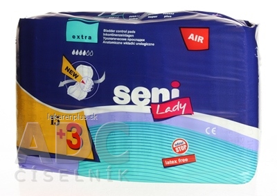 Seni Lady AIR EXTRA VLOŽKY anatomické urologické vložky pre ženy, 15x28 cm, savosť 430ml, 1x15ks