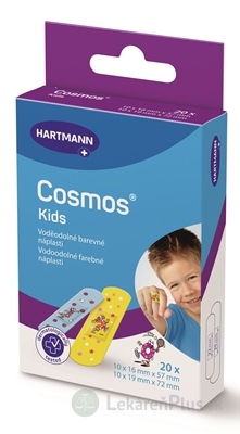 COSMOS Kids náplasť na rany, 2 veľkosti (1,9cmx7,2cm) (1,6cmx5,7cm) 1x20 ks