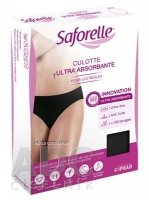 Saforelle CULOTTE ULTRA ABSORBANTE 40 menštruačné nohavičky, čierna farba 1x1 ks