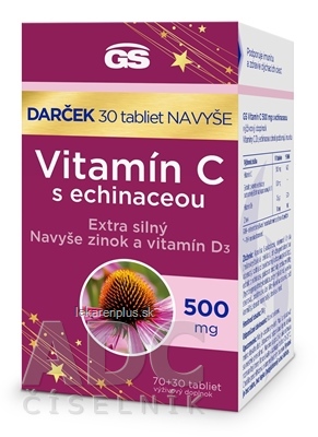 GS Vitamín C 500 mg s echinaceou Darček tbl 70+30 navyše (100 ks)