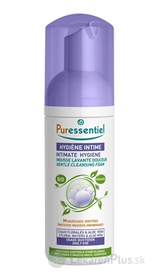 PURESSENTIEL Intímna jemná umývacia pena bio kvetinové vody a aloe vera 1x150 ml