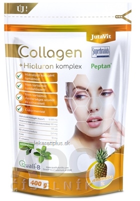 JutaVit Kolagén 10 g + Hyalurón komplex - Ananás prášok (+ vitamíny C, B2, zinok a biotín) 1x400 g