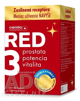 Cemio RED3 Darček cps 60+30 (mesiac užívania navyše + súťaž) 1x90 ks