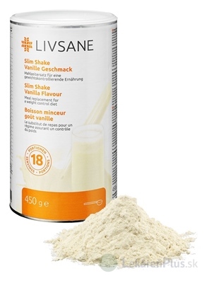 LIVSANE Diétny výživový koktejl Vanilka slim shake 1x450 g