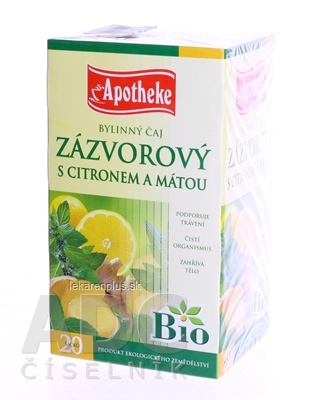 APOTHEKE BIO SELECTION ZÁZVOR. ČAJ S CITR. A MÄTOU 20x1,5 g (30 g)