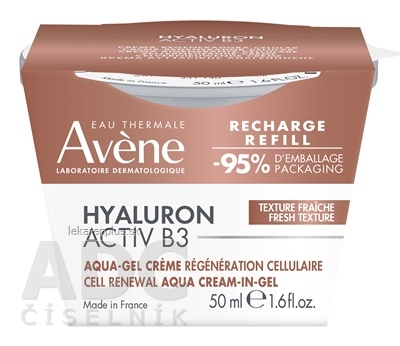 AVENE HYALURON ACTIV B3 Aqua gel krém pre obnovu buniek, náhradná náplň 1x50 ml