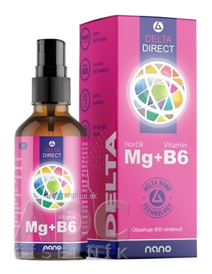 DELTA DIRECT Mg + B6 sprej, nano (66 denných dávok) 1x100 ml