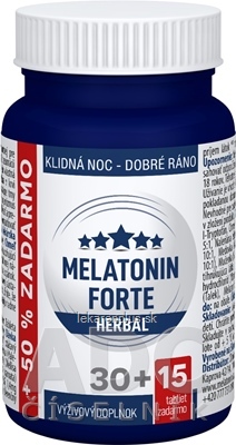 MELATONÍN FORTE HERBAL - Clinical tbl 30+15 zdarma (45 ks)