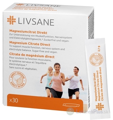 LIVSANE Magnesium Citrát Direct vrecúška s obsahom granulátu 1x30 ks