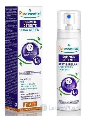 PURESSENTIEL Relaxačný sprej aromaterapeutický, do priestoru, 12 essenciálnych olejov 1x75 ml