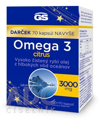 GS Omega 3 citrus Darček cps (inov.2024) 100+70 navyše (170 ks)