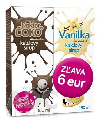 Kalciový sirup Promo Doktor Čoko + Vanilka - VULM (zľava 6 eur) 2x150 ml