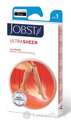 JOBST ULTRA SHEER kompresívne lýtkové pančuchy I.KT, so zatvorenou špičkou, čierne, veľ. V., 1x1 pár