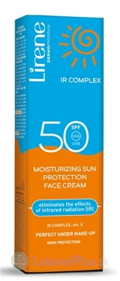 Lirene MOISTURIZING SUN SPF 50 IR complex hydratačný opaľovací krém na tvár 1x40 ks