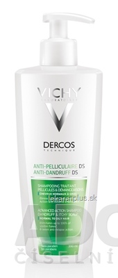 VICHY DERCOS ANTI-DANDRUFF Šampón proti lupinám na normálne a mastné vlasy (M0516000) 1x390 ml