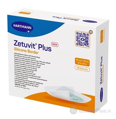 Zetuvit Plus Silicone Border kompres sterilný (15x15 cm) 1x10 ks