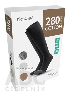 MAXIS RELAX COTTON 280 DEN LÝTKOVÉ PANČUCHY veľkosť XL, telové, 1x1 pár