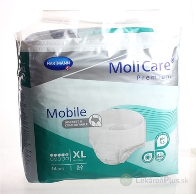 MoliCare Premium Mobile 5 kvapiek XL zelené, plienkové nohavičky naťahovacie, 1x14 ks