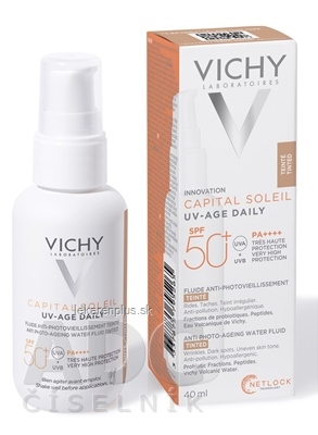 VICHY CAPITAL SOLEIL UV-AGE DAILY TINTED tónovaný denný fluid proti fotostarnutiu pleti s ochranným faktorom SPF50+, 1x40 ml