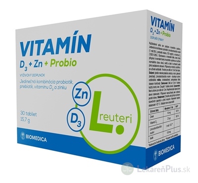 BIOMEDICA Vitamín D3 + Zn + Probio tbl 1x30 ks