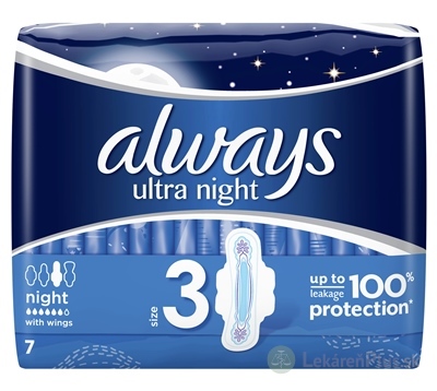 ALWAYS ULTRA NIGHT 7 hygienické vložky 1x7 ks