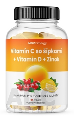 MOVit Vitamín C 1200 mg so šípkami + D + Zinok tbl 1x90 ks