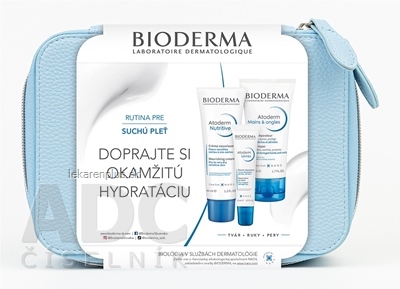 BIODERMA Atoderm Darčekové balenie Atoderm Nutritive 40 ml + Balzam na pery 15 ml + Krém na ruky a nechty 50 ml, 1x1 set