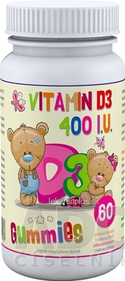 VITAMIN D3 400 I.U. Gummies - Clinical pektínové bonbóny s malinovou príchuťou 1x60 ks