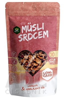 topnatur Müsli srdcom LOW CARB Vanilka a himalájska soľ 1x350 g