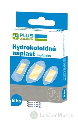 PLUS LEKÁREŇ Hydrokoloidná náplasť na pľuzgiere ultra tenká, vodoodolná, hypoalergénna 1x8 ks