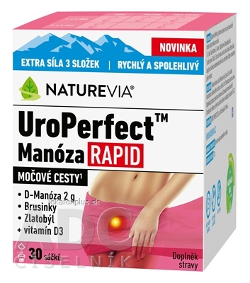 NATUREVIA UroPerfect Manóza RAPID prášok vo vrecúškach 1x30 ks