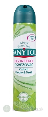 SANYTOL OSVIEŽOVAČ Vzduch sprej, mentholová vôňa, 1x300 ml