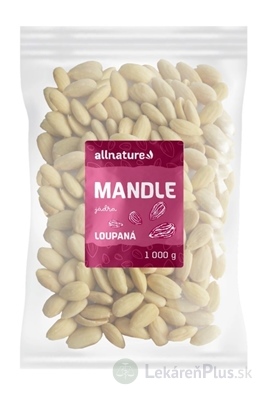 Allnature MANDLE jadrá LÚPANÉ 1x1000 g