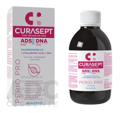 CURASEPT ADS DNA PERIO PRO ústna voda s chlórhexidínom 0,12 % +  kyselina hyalurónová 1x200 ml