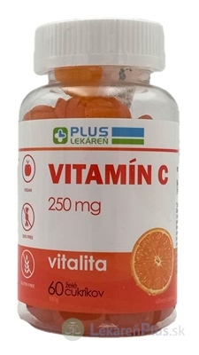 PLUS LEKÁREŇ Vitamín C 250 mg želé cukríky, pomarančová príchuť 1x60 ks