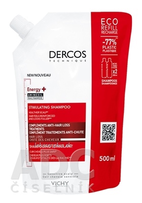 VICHY DERCOS ENERGY+ STIMULATING SHAMPOO stimulujúci šampón, náplň 1x500 ml