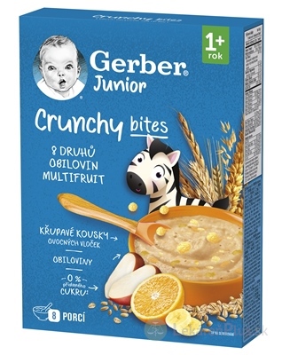 Gerber Junior Nemliečna kaša s chrumkavými kúskami ovocná - multifruit (od ukonč. 1. roku) 1x200 g