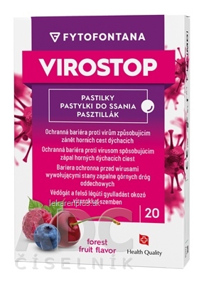 fytofontana VIROSTOP pastilky na cmúľanie, príchuť lesné ovocie (inov.2024, zdravotnícka pomôcka) 1x20 ks