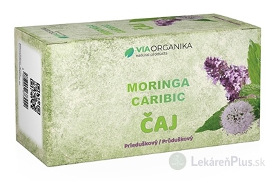 VIA ORGANIKA Moringa caribic ČAJ PRIEDUŠKOVÝ nálevové vrecúška 20x1,5 g (30 g)