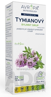 AVROPA Tymianový bylinný sirup 1x200 ml