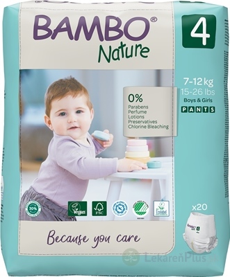 BAMBO PANTS 4 (7-12 kg) plienkové nohavičky navliekacie, savosť 800 ml, 1x20 ks