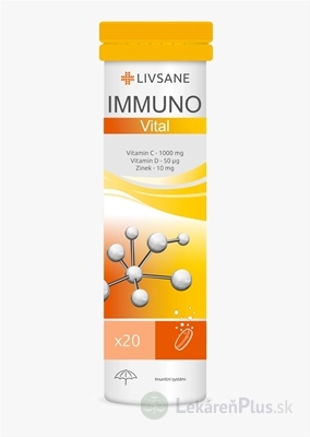 LIVSANE IMMUNO Vital šumivé tablety (vitamín C, D, zinok) 1x20 ks