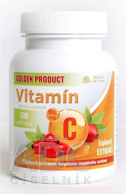 GOLDEN PRODUCT Vitamín C 500 mg + šípkový extrakt cps 1x100 ks