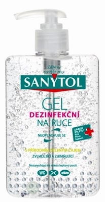 SANYTOL GÉL dezinfekčný na ruky s prírodným zeleným čajom 1x250 ml