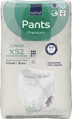 ABENA Pants Premium JUNIOR XS2 navliekacie plienkové nohavičky, boky 50-75 cm, savosť 1500 ml, 1x18 ks