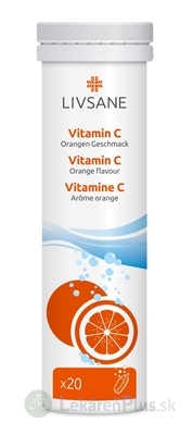 LIVSANE Vitamín C tbl eff (šumivé tablety, príchuť pomaranč) 1x20 ks