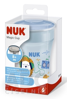 NUK Hrnček Magic Cup 230 ml, od 8 mesiacov, s viečkom, rôzne farby, 1x1 ks