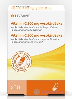 LIVSANE Vitamín C 500 mg vysoká dávka cps s postupným uvoľňovaním 1x30 ks