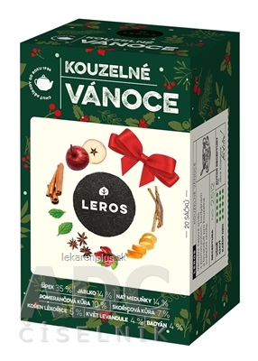 LEROS KÚZELNÉ VIANOCE bylinný čaj s korením, aromatizovaný, nálevové vrecká 20x2 g (40 g)